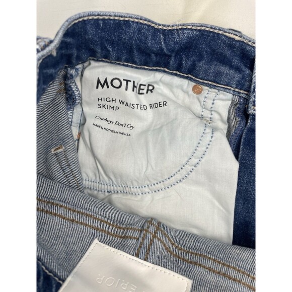 Mother High Waist Rider Skimp Jeans Women’s 28 Blue Distressed High Rise - Picture 7 of 12